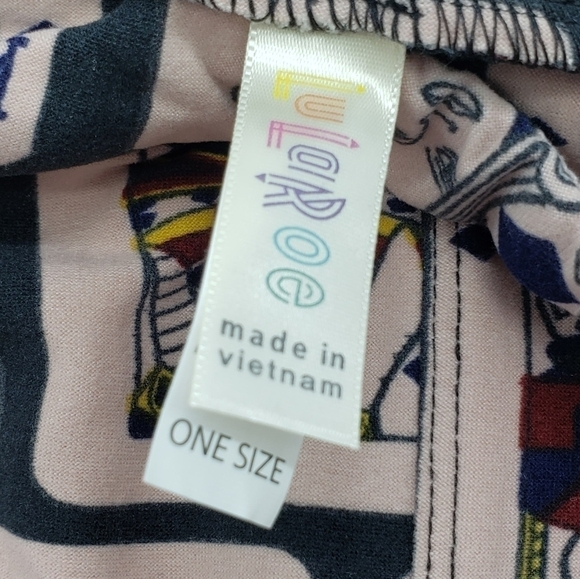 lularoe One Size women pink leggings playing cards poly spandex blend very soft - Picture 4 of 10